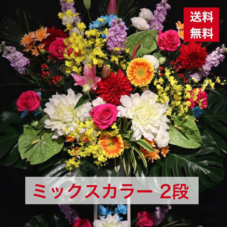 超人気高品質返品okの東京 配達 設置 回収無料 御祝 おまかせ 移転 開店 開業 開院 竣工 カラー 祝 オープン お祝い 舞台 公演 劇場 式典 個展 展示会 発表会 イベント会場 ライブ コンサート 出演 御祝い 祝花 東京23区限定 スタンド花 2段 ミックスカラー