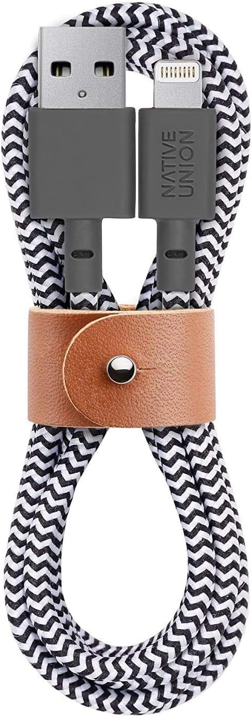 NATIVE UNION [ͥƥ֥˥] Belt Cable ť֥ 1.2m [MFiǧ] USB-A USB Type A to 饤ȥ˥ iPhone ® ǡƱ ѵ ɻ(Zebra)