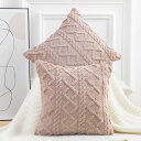 Madizz クッションカバー 2枚セット 55×55cm ブラウン 北欧 柔らかい 短いウール フリース 背当て 装飾 枕カバー 座布団カバー ソファ用 寝室...