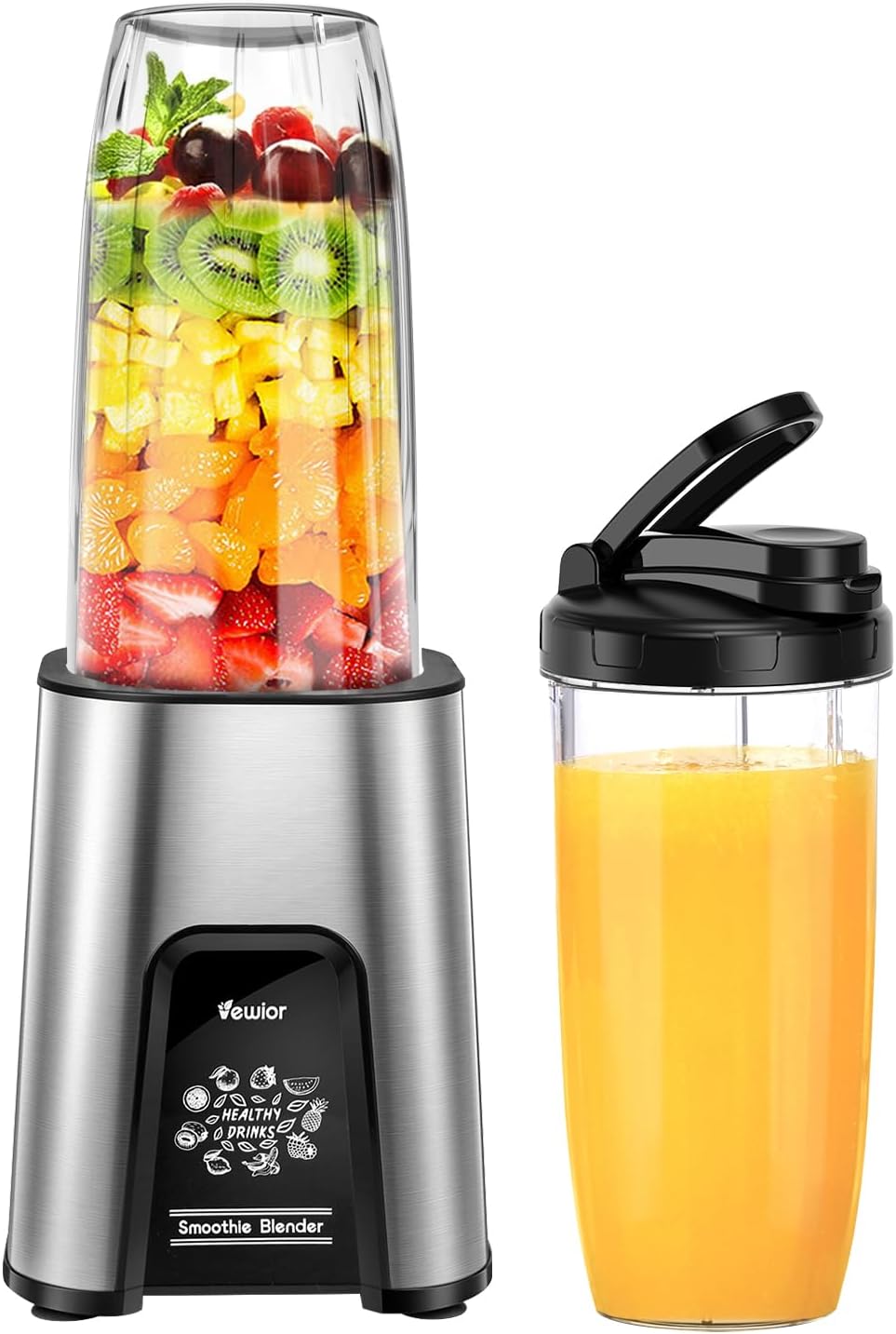 ジューサー ミキサー【1台多役・850W ハイパワ ー 4in1&790ML大容量】VEWIOR 氷も砕ける スムージー/野菜/果物/ジュース/コーヒーミル/離...