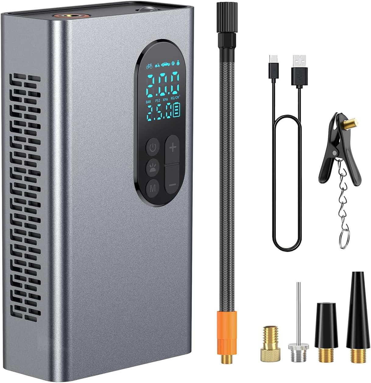 10秒で充填 空気入れ 車 自転車 電動 スマート 最大圧力150PS...(4)