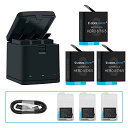 COOLSHOW GoPro HERO 8 バッテリー ゴープロ8 充電器 対応機種GoPro HERO 8 Black,Hero 7 Black,HERO 5ブラックHero 2018 対応 収納ボックス式3ポートUSB充電器付き Type-Cインターフェイス 予備バッテリー 3*1220mAh 交換GoPro 8 7 6 5バッテリー セットチャージャー PSE認