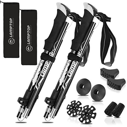 LAMPTOP トレッキングポール 登山ストック 折りたたみ式 軽量A7075アルミ製 270g 2本セット【日本語取..