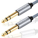 CHLIANKJ 6.35mmギターケーブル, 6.35mm ステレオ標準プラグケーブル オス-オス ミキサー ギター アンプ スピーカー等の接続用 (5M)(2)