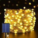 【大玉ビーズ】 LED イルミネーションライト ソーラー ストリングライト クリスマスツリーライト 超明るい 20M 200球 8点灯モード 夜間自動点灯 IP...
