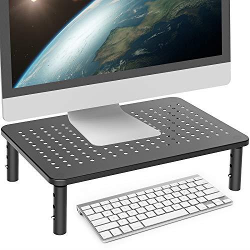 WORLDLIFT モニター台 机上台 PCモニタースタンド スチール製ノートパソコン台 耐荷重20kg 幅37cm 高さ調整可能 ブラック