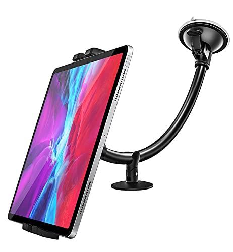 EXSHOW 車載ホルダー タブレットホルダー フロントガラス 強力真空吸盤式タブレットスタンド タブレットアーム サクションカップマウントスマホスタンド 柔軟...