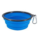 THAIN 犬 水飲み 携帯用 散歩用 折りたたみ式 ペット給水器 容量1000ML ペットボウル カラビナ 付き シリコン製 コンパクト 水やり用品 持ち運び...