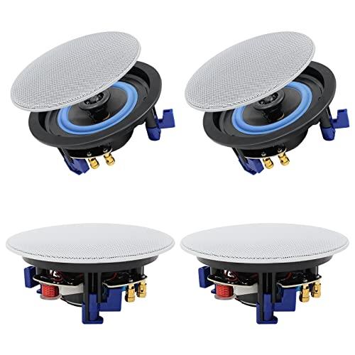 Herdio Bluetooth 4インチ 2ウェイ 天井取付型スピーカー 天井 埋め込み 天井埋込型 設置用 スピーカー 丸型 160W 埋込 取付 speaker システム (4スピーカー)