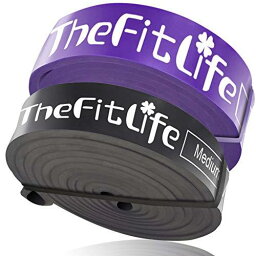 TheFitLife トレーニングチューブ 筋トレチューブ 懸垂チューブ(ブラック+パープル)