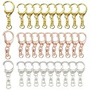 YFFSFDCキーホルダー金具3色30個入り回転カン付き ハンドメイド キーリング アクセサリー DIY 手芸用品 パーツ ゴールドシルバーローズゴールド