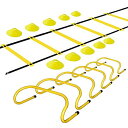 Enhong ハードルセット ミニハードル 6個 ラダー マーカーコーン10枚 トレーニングセット (イエロー)