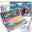 固形水彩 168色絵の具セット 固体水彩絵の具 水彩ペイントセット 水筆ペン パレット付き 携帯ボックス 水彩絵の具 トラベルセット アーティスト 初心者から専...