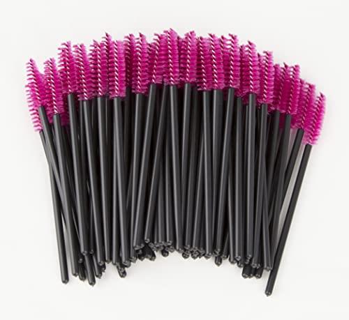 Kittro 100本 使い捨て まつげブラシ 眉ブラシ スク　リューブラシ アイメイク 化粧用品 (バラ色)