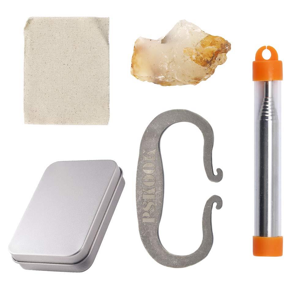 PSKOOK 火打鎌 (火打ち鎌) 火打金 (火打ち金) 火打石 (火打ち石) 火吹き棒 火起こし ファイヤースター..