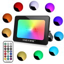 MEIKEE RGB投光器 LED 雰囲気 フラッド ライト 屋外 カラーライト 調光調節 イルミネーション 25W 舞台照明 ウォールランプ 防水 防塵 クリスマス ウェディング バー ホテル ラウンジ クラブ用の装飾照明 ワークライト 照明 ワークライト 店舗 駐車場 イベント 看板照明 樹木