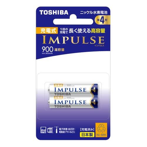 TOSHIBA ニッケル水素電池 充電式IMPULSE 高容量タイプ 単4形充電池(min.900mAh) 2本 TNH-4AH2P TOSHIBA ニッケル水素電池 充電式IMPULSE 高容量タイプ 単4形充電池(min.900mAh) 2本 TNH-4AH2P