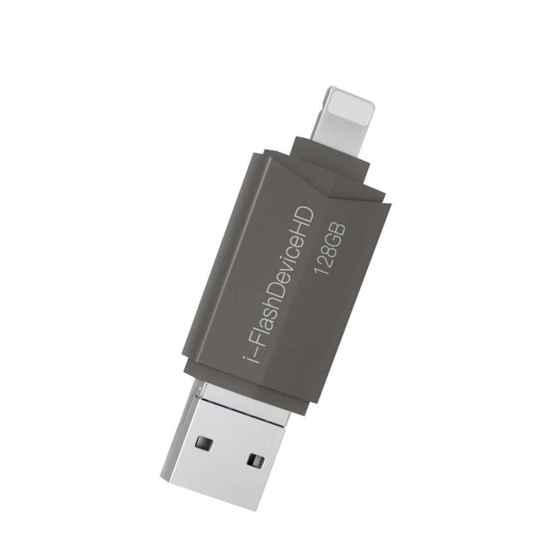 [Apple MFi認証] 128G Light ning to USB3.0 フラッシュドライブ メモリースティック 電話ストレージメモリ サムドライブ iPhone/iPad/iPodバックアップメモリースティック マイクロAndroid携帯電話 PC/TV/プロジェクター用 (128GB) (128GB 2IN1)