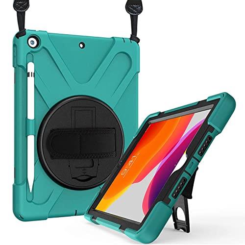 ProCase iPad 9/8/7 ショルダーケース 10.2肩掛け式 耐衝撃カバー(2021 2020 2019) ペン収納 360°回転スタンド 手首付き -ティール ProCase iPad 9/8/7 ショルダーケース 10.2肩掛け式 耐衝撃カバー(2021 2020 2019) ペン収納 360°回転スタンド 手首付き -ティール