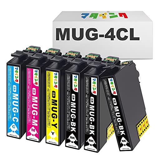 【マタインク】MUG-4CL 互換インクカートリ ッジ エプ ソン(Epson)対応 マグカップ MUG 6本セット 互換インク 対応機種：EW-452A EW-052A プリンターインク 大容量 個別包装 残量表示 増量