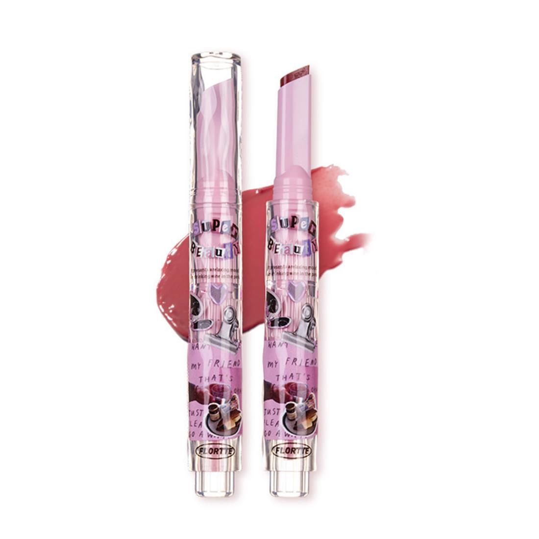 Flortte メルティングシアーリップ リップグロス 高発色 リップ 血色 口紅 落ちない 垢ぬけメイク リップスティック 保湿 色つきリップ 光沢 ロングラスティング 長持ち（M04）