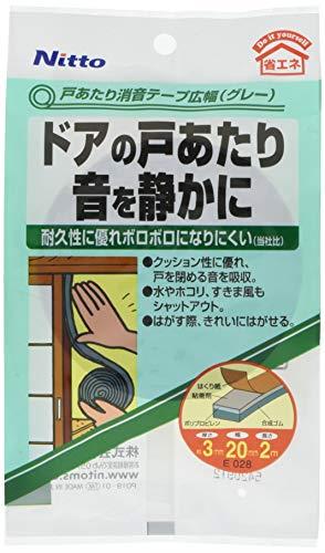 ニトムズ 戸あたり消音テープ 広幅 グレー 3mm×20mm×2m E028
