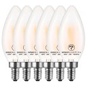 Zohadtak LED エジソン電球 シャンデリア電球 60W形相当 720lm E12 6W 復古電球 磨りガラスの材質 調光器非対応 2700K 電球色 PSE認証済み 蝋燭型 6個入り (E12-蝋燭型, 電球色)