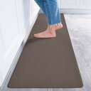 Baibu Home キッチンマット 60×240cm PVC 厚さ8mm 洗濯いらず 低反発クッション ずれない 台所 マット 防汚 拭ける ブラウン