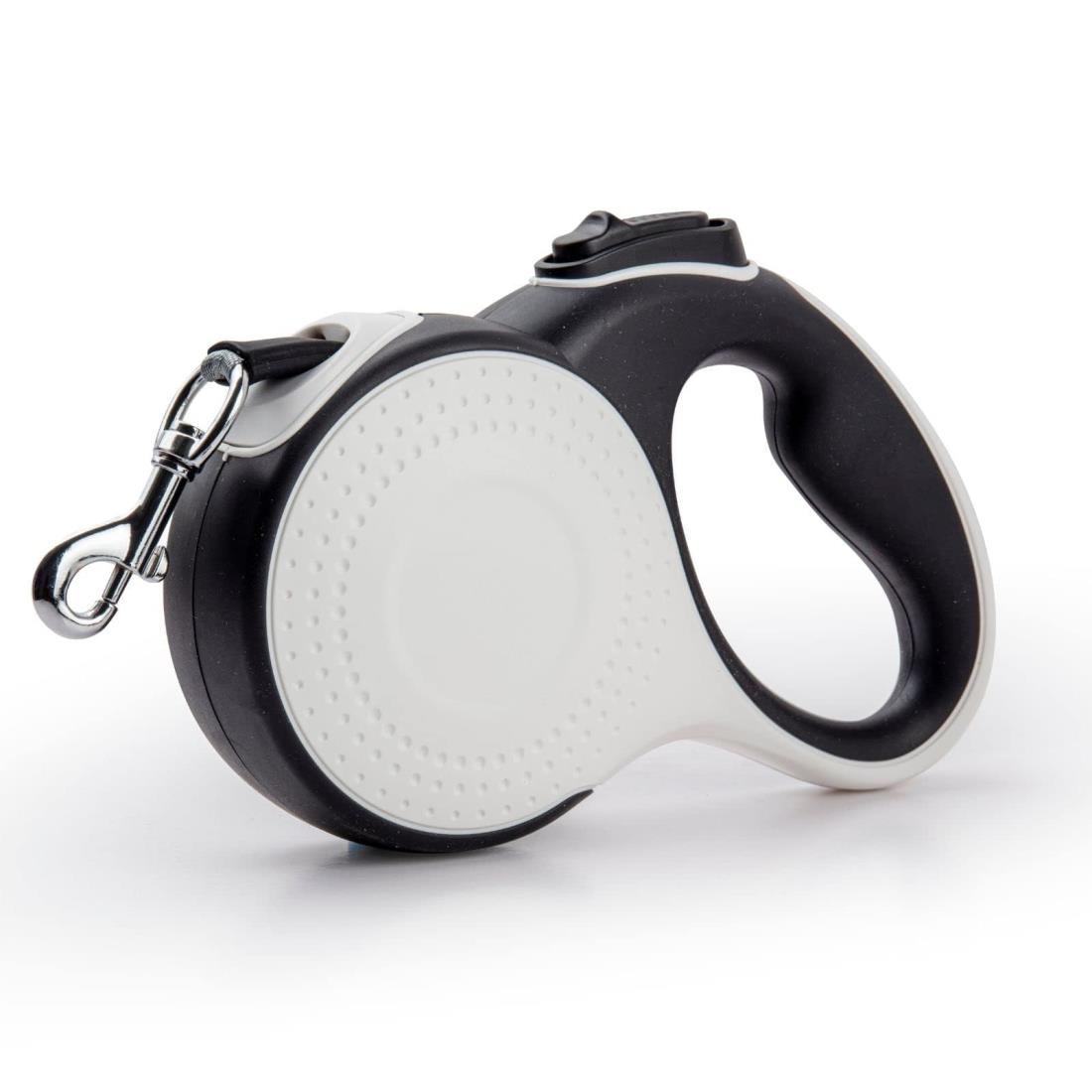 LIKOKLIN 犬用リード 伸縮犬リード 愛犬用リード 自動巻き取り 巻き取り式 自動伸縮リード 長さ 8m 小型犬、中型犬、大型犬対応 噛み切れ防止 お出かけ 滑り止め 散歩 安全性 耐久性 グリーン ブラック ブルー (8M, ブラック)