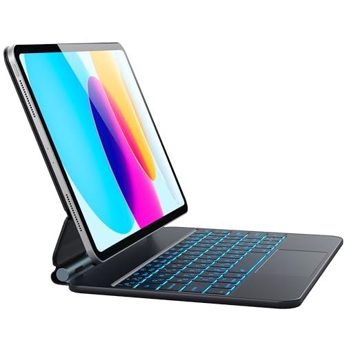 iPad第10世代ケースキーボード[日本語配列] iPad 10th 2022 10.9インチ 7色バックライト付き Bluetoothキーボード、ホバースタンドワイヤレスキーボードipad 10世代 ケース キーボード ブラック