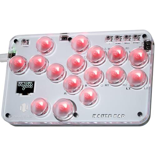 レバーレスアーケードコントロー ラー 超薄型 ロープロオールボタンアケコン 高応答 for PC/Switch/PS4 PS3 RGB LEDライトDIY ホットスワップ対応 連射機能 日本語説明書付き S16