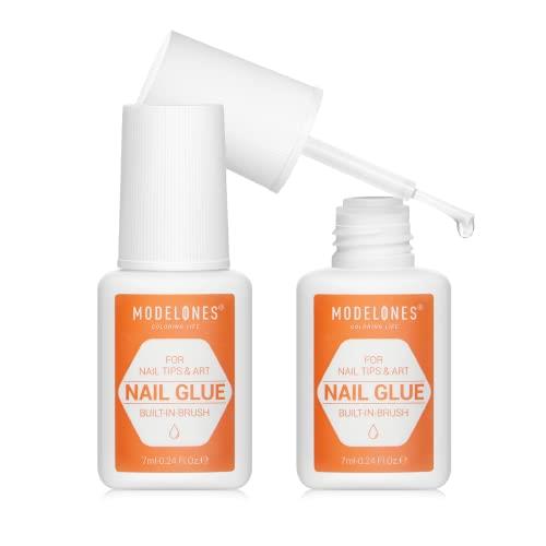 Modelones カラージェル ネイルグルー ネイルチップ接着剤 多機能ネイルグルー UV/LED対応 強力な接着力 初心者＆プロ適用 ポリッシュ ネイルジェル