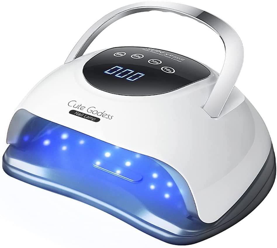 LED & UV ネイルドライヤー 220W 57LEDs UVライト レジン用 硬化ライト ジェルネイル ライト ハイパワ ー 高速硬化 低ヒートモード 自動感知センサー 4つタイマー設定 手足兼用 日本語説明書付き