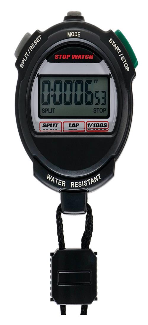 [クレファー]CREPHA デジタルストップウォッチ 3気圧防水 カウント ダウン計測 ブラック TEV-4013-BK