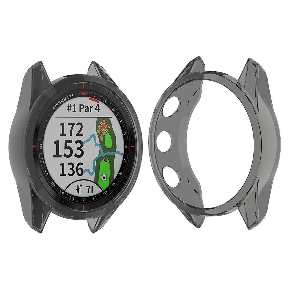 Miimall 対応Garmin(ガーミン) Approach S62専用ケース ガーミン Approach S62 カバー ソフト TPU材質 ぴったり対応 擦り傷防止 軽量 防衝撃 Garmin Approach S62 保護ケース バンパー(ブラック)