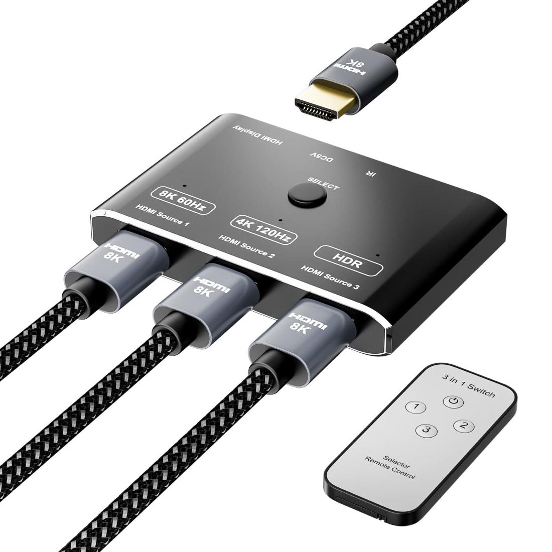 CABLEDECONN3ポートHDMI2.1 切替器 HDR 3In 1