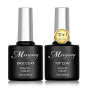 Missgooey ジェルネイル トップコート ベースコート ベースジェル ノンワイプ UV/LED対応 10ml 2本セット 拭き取り不要