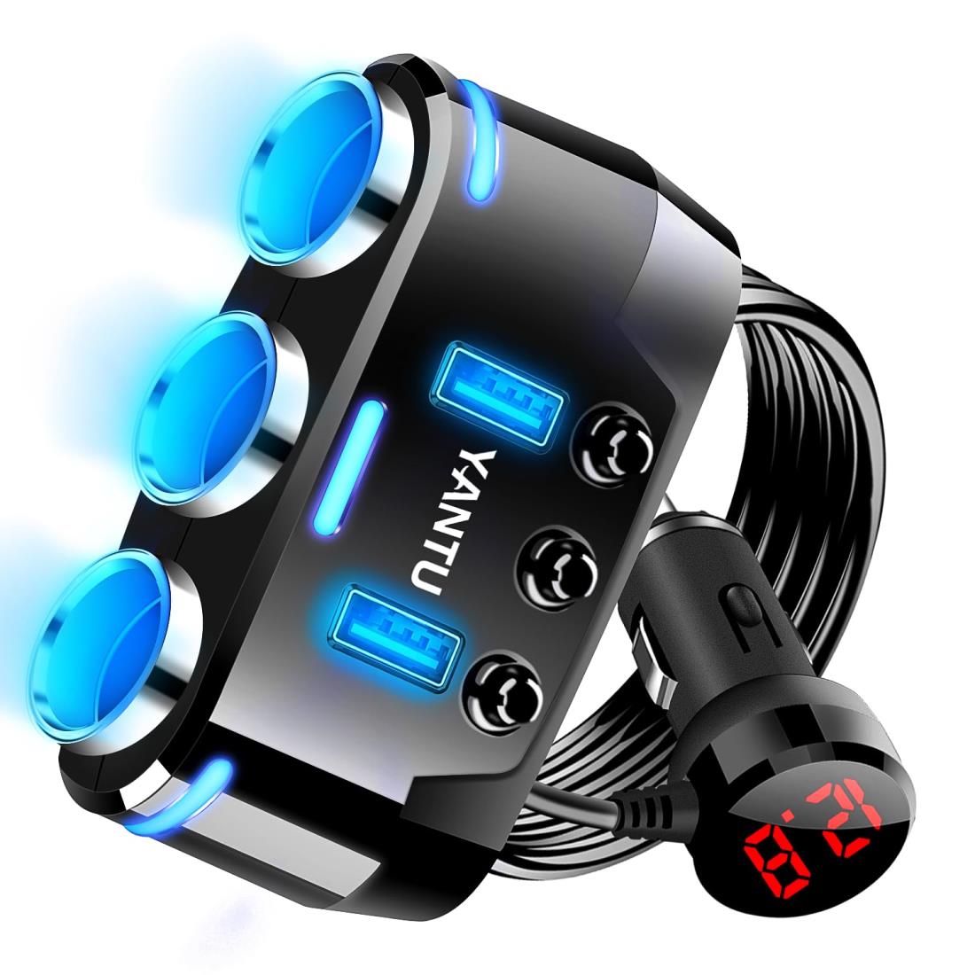 offeree シガーソケット 3連【2023進級 150Wに拡大 急速充電 配線延長 オート回復ヒューズ内蔵】シガー..