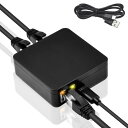 Poyiccot RJ45 LAN分岐 同時使用 2口、1000Mbps LAN ケーブル 延長コネクタ、 RJ45 分岐コネクター(USB電源ケーブル付き)R...