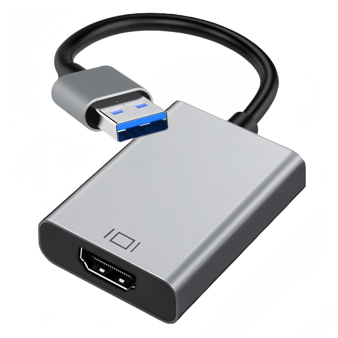 【2024年の新しいアップグレード】USB HDMI 変換アダプタ 5Gbps高速伝送 USB 3.0 (オス) -＞ HDMI (メス)変換 ケーブル 1080P対応 音声出力 ディスプレイアダプタ Windows 7/8/10 /11対応 安定出力 コンパクト使用簡単