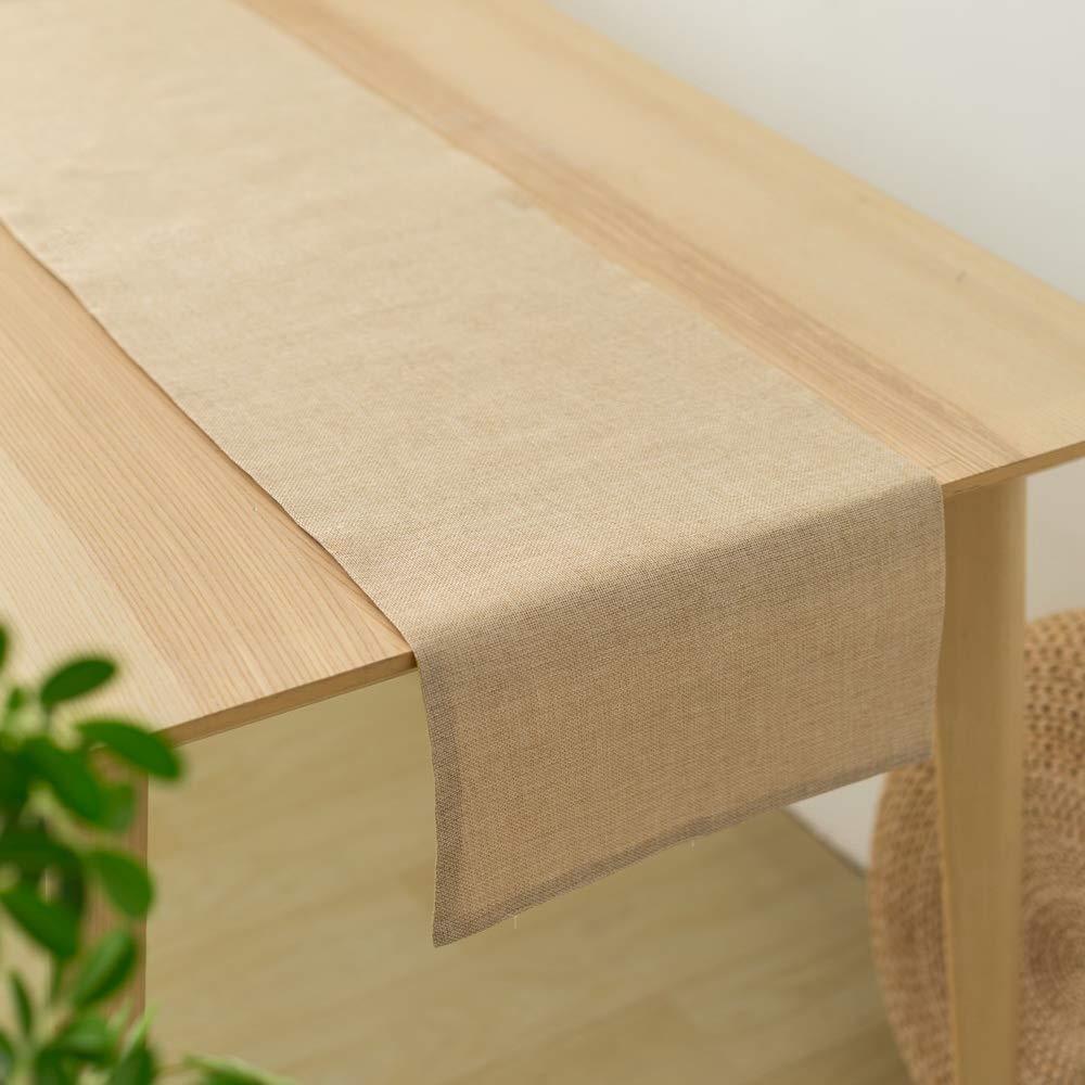 テーブルランナー 食卓飾り 亜麻 布 クロス 無地 おしゃれ テーブル小物 北欧 (31 x 160cm, ベージュ)