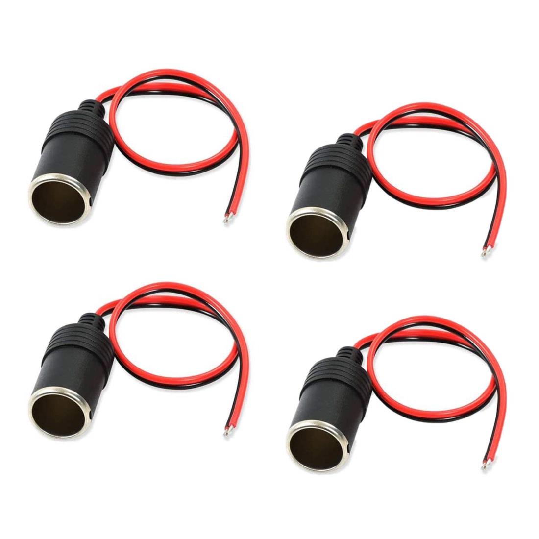 YFFSFDC 車の充電器 電源プラグ端子 シガーライタ ーメスソケットケーブル 12V/24V兼用 4個入り