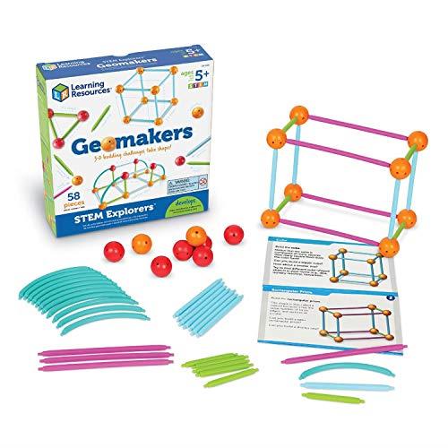 ラーニング リソーシズ(Learning Resources) ラーニングリソーシズ 算数教材 挿して繋げて 立体＆平面 図形を作ろう 58個入り LER9293