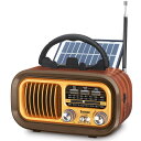 Gemean 携帯ラジオ FM/AM 短波ラジオ bluetooth ワイドFM対応 高感度 ラジオ USB/SDカード対応 MP3プレーヤー 大音量 単1形電池/太陽光/USB充電 対応 レトロラジオ(2)
