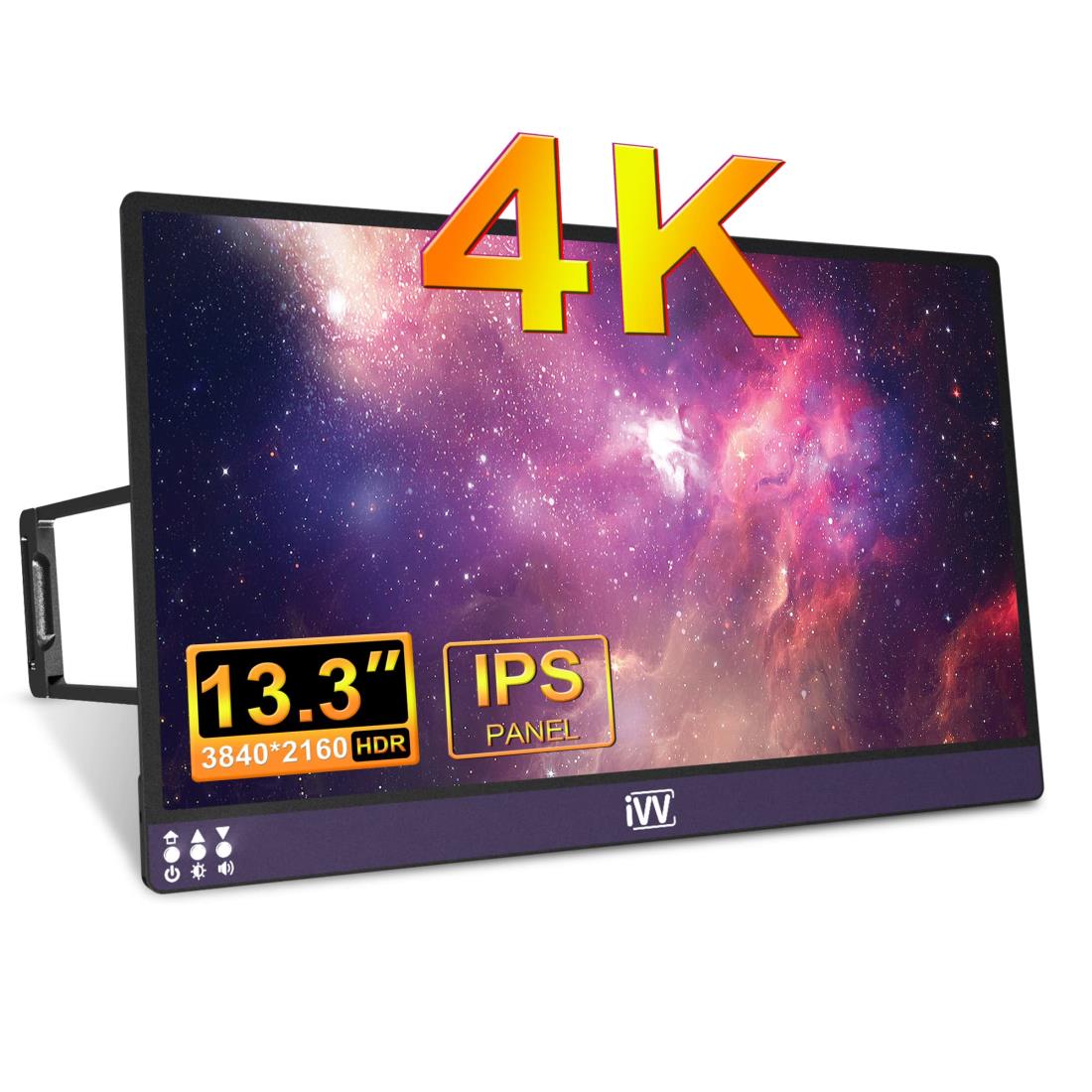 Х˥ Ω IVV 13.3 Хǥץ쥤 4K 3840x2160 ޡȥեľϢ IPSվѥͥ   16:9 IPSѥͥ Type-C MINI HDMI³ ԡ¢ ֥롼饤 ̳ ° PS4/PS5/XBOX/Switch/PC/Mac ʤб