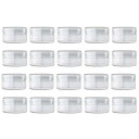 20個セット10ml 小分け丸ケース クリームケース アクセサリーケース プラスチックビーズ収納ケース 化粧 品用小分け容器 ネイルパーツ収納ボックス 詰め替え容器 化粧 品・クリーム・小物用収納ボックス クリア