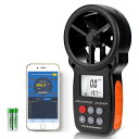 デジタル風速計 風速計 bluetooth 風量計 ブルートゥ ース接続 APP接続 ハンドヘルド風速計 温度計搭載 バックライト オートオフ ドローン 日本語...