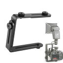 JINTU デュアルLシェイプカメラフラッシュブラケットダブルバイテラルフレームLED用フラッシュスピードライト&DSLRカメラホルダー/マウ ント、1/4 ネ...