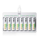 EBL 単3形充電池充電器セット 8スロット充電器+単3電池(2800mAh*8)セット 単三単四ニッケル水素/ニカド充電池に対応 スロットカーバッテリ- ミニ四駆 充電器 単3電池 充電式電池・充電器パック(2)