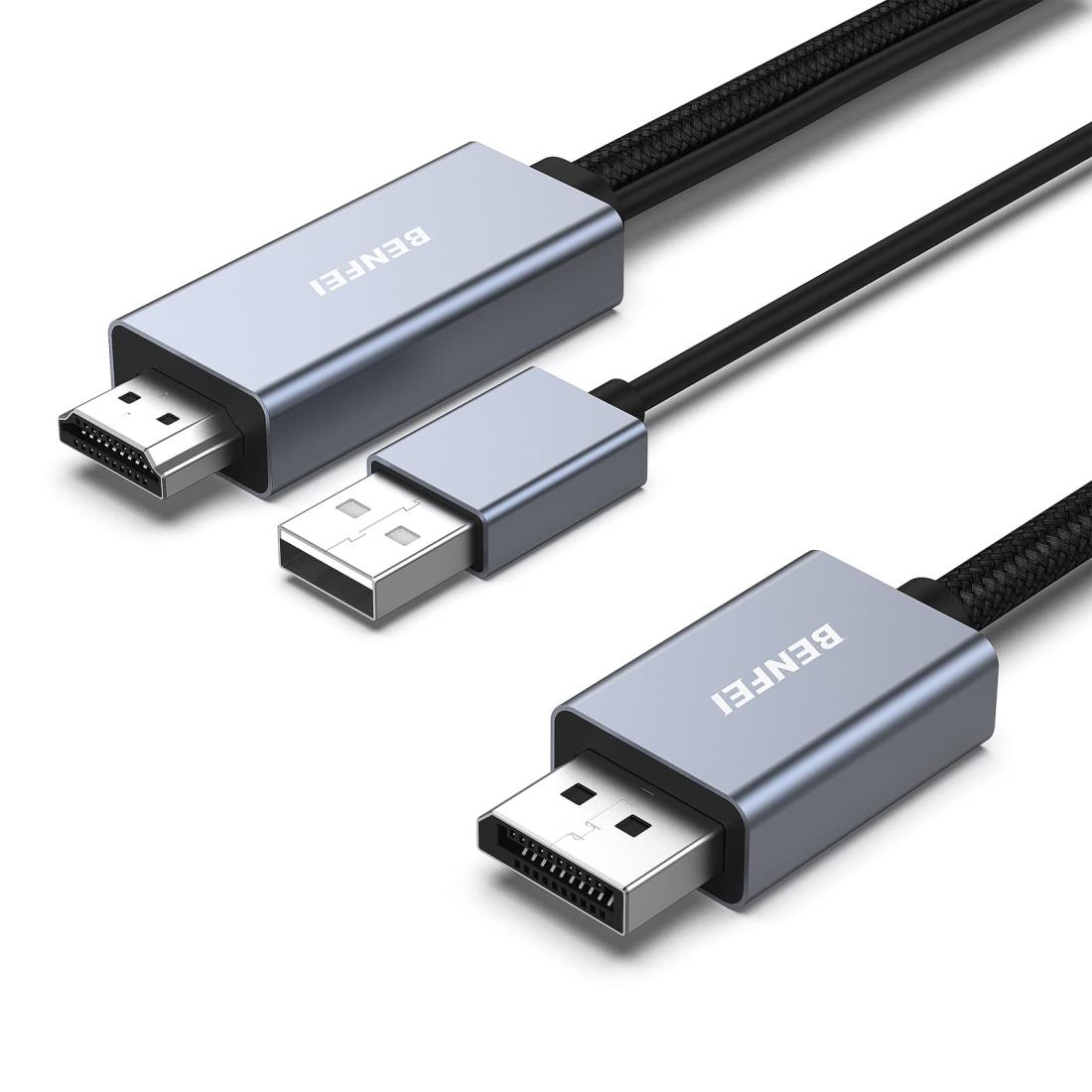 BENFEI HDMI - DisplayPort ケーブル、1.8M HDMI ソース - DisplayPort モニター PC グラフィックス カード ラップトップ PS5 Xbox One(360) 対応 4K@60Hz 2K@144Hz 1080P@165Hz